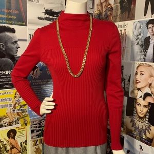 Anne Klein Red Mock Turtleneck Sweater - Sz M